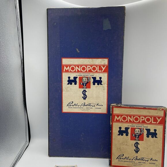 Vintage 1940s Monopoly Original Board Game Wooden Pieces Money Cards Rules - Picture 7 of 16
